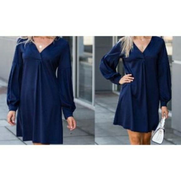 Amaryllis Dresses & Skirts - Women's Long Blouson Sleeve Dress.